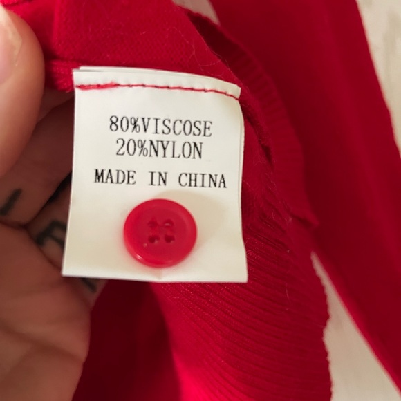 a.Jesdani women’s button down long sleeve knit cardigan red sweater small - Picture 7 of 7